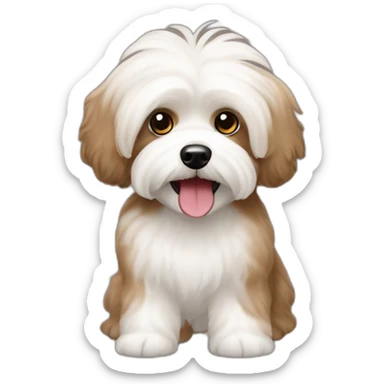 brown coloured dog bichon havanese go crazy sticker