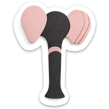 BLACKPINK-inspired object, black and pink colors, creative and textured paper art sticker