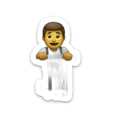 a man going over a fence sticker