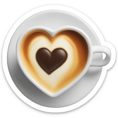 Espresso cup heart foam sticker