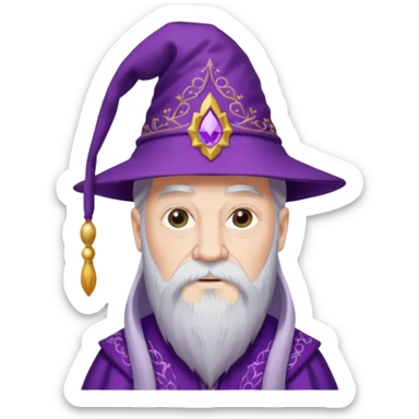 dumbledore wear purple magic hat sticker