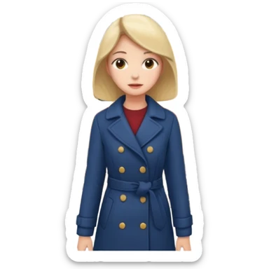 woman standing infront of train sticker