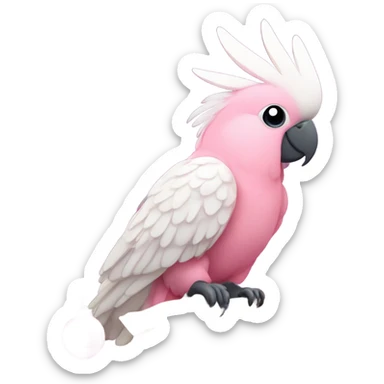 Pink cockatoo in christmas tree  sticker