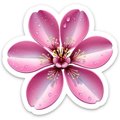 Stylized pink glitter cherry blossom flower (sakura) sticker