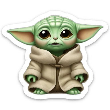 Baby yoda crying sticker