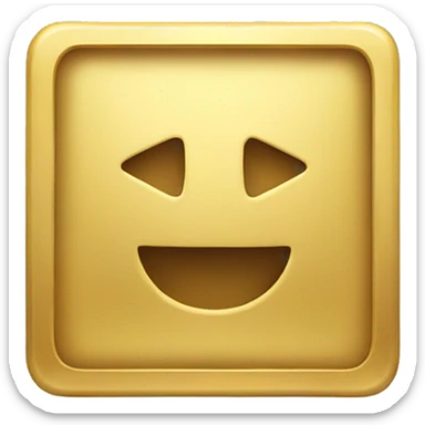 square gold coin minimal smiley emoji center sticker