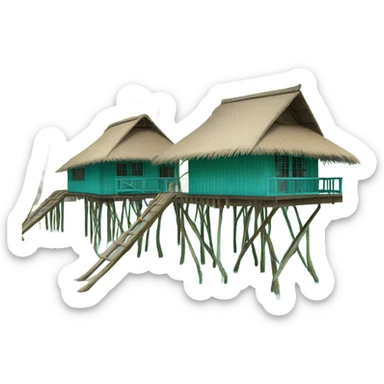 Maldivian houses on the water sticker