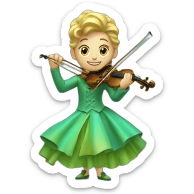Violoniste, robe vert turquoise, lumière sticker