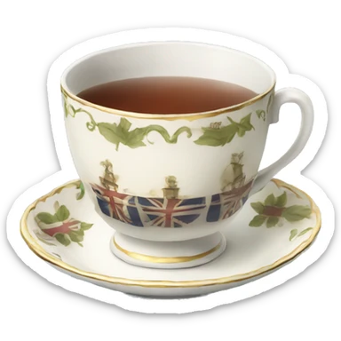 British tea cup sticker