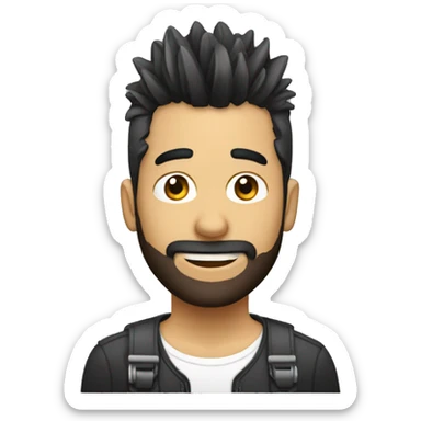 Chico blanco y con flequillo sticker