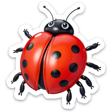   jeff koons style inflatable ladybug art sticker