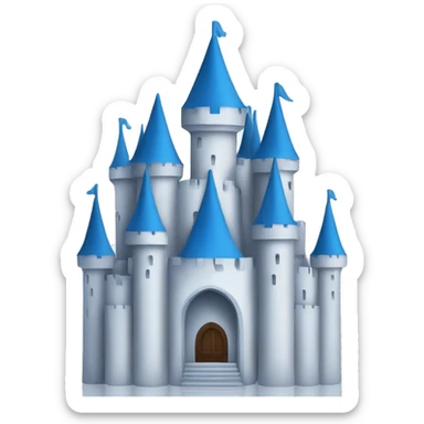 minimalist princess castle blue symetric sticker