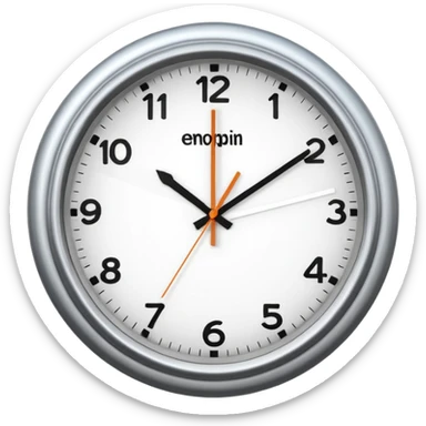 wall clock showing 8 am sticker