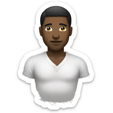 a black hair guy who sleep in sleeping clothes sticker