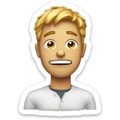 guy cringing sticker