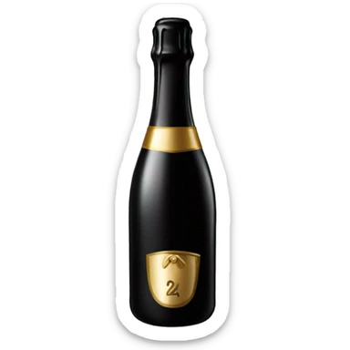 Black champagne bottle  sticker