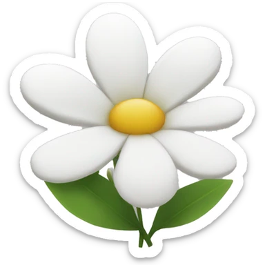 white flowers sticker