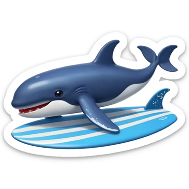 surfing whale sticker