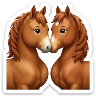 horses kissing heart sticker