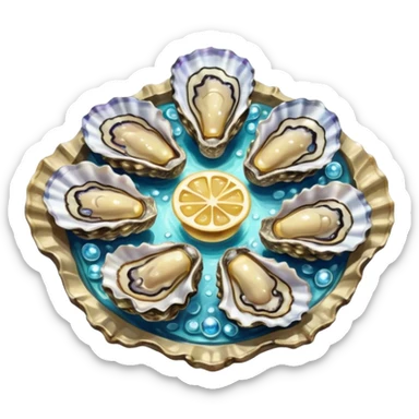 Oysters with a world inside instead of pearl  sticker