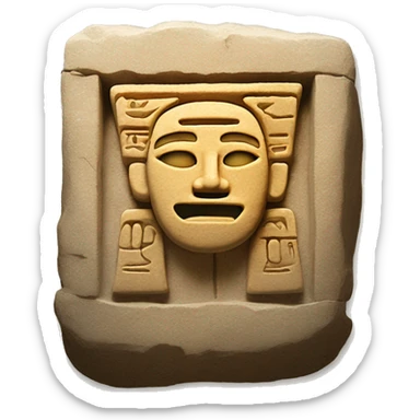 Glowing hieroglyphs shown on a stone tablet sticker