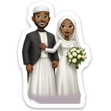 Black Muslim wedding sticker