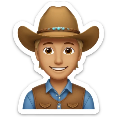 Turn the grinning emoji into one with a cowboy hat on sticker