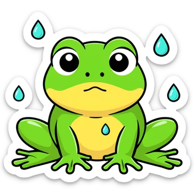 Sad frog with tears  sticker