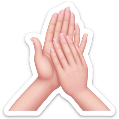 pray hands soft pink sticker