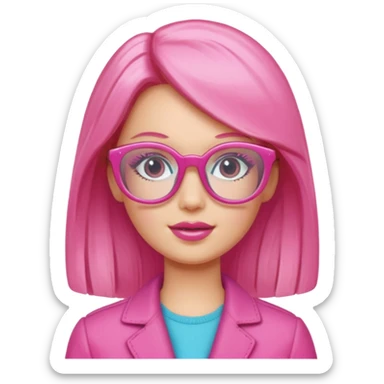  a barbie pink glasses sticker