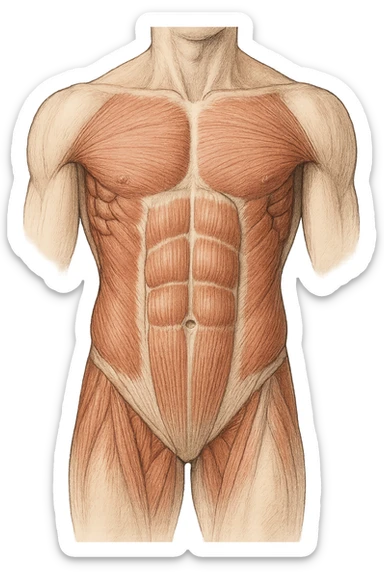muscoli del core (addominali) senza scritted sticker