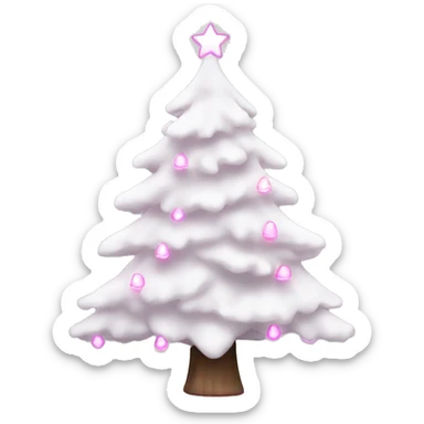 White New year tree with pink lights sticker