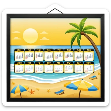 calendario playero con los todos dias y el mes de marzo donde esten señalados los dias 21 22 y 23 sticker