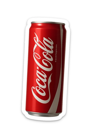 coca cola iperrealistica fluttua in aria sticker