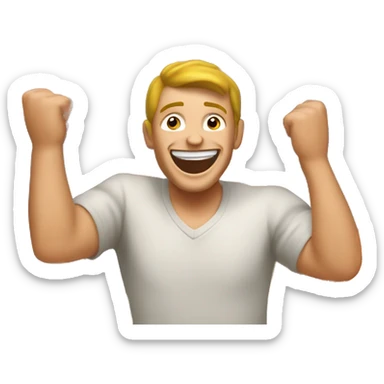 white skin man rejoices at the fire around him sticker