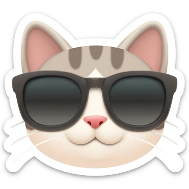 Cat wearing sunglasses sticker