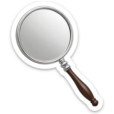 hand mirror, polished silver chrome, erotic vanity aesthetic sticker