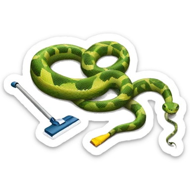 Snake vacuuming carpet sticker