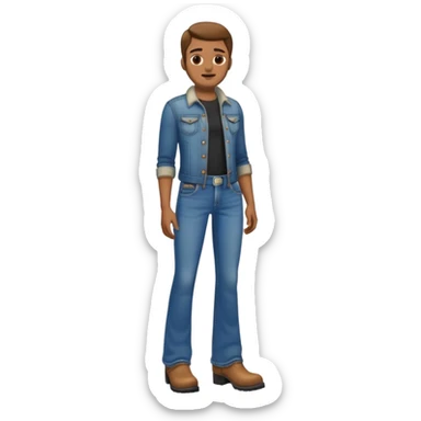 Bootcut jeans with face  sticker