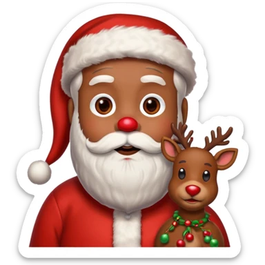 santa Rudolph sticker