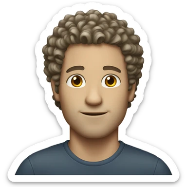Tall white male with curly hair  sticker