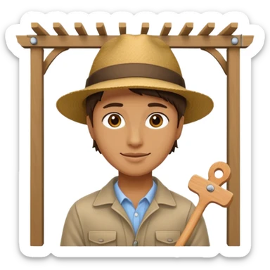 persona poniendo pérgola sticker