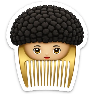 afro hair comb sticker
