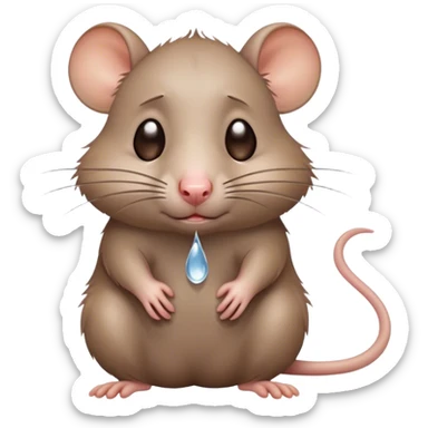 rat with tears crying very sad sticker