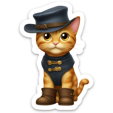 Puss in Boots wearing cap and boots sticker