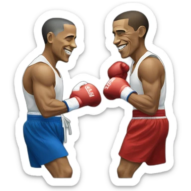Barack Obama boxing with putin sticker