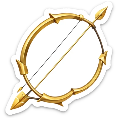 golden bow and arrow sticker