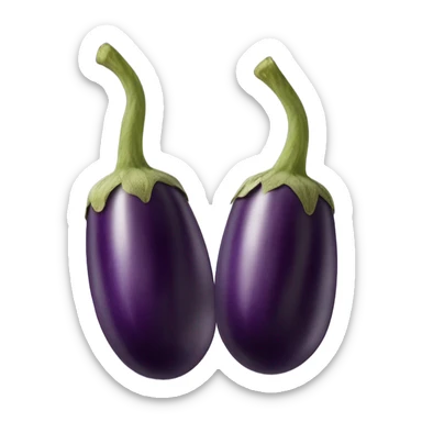 Two eggplants laying tip to tip sticker