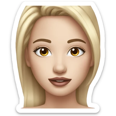 Tête avec faux cils et ongles  sticker