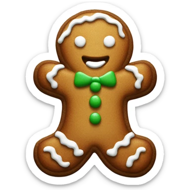 gingerbread man with white icing sticker